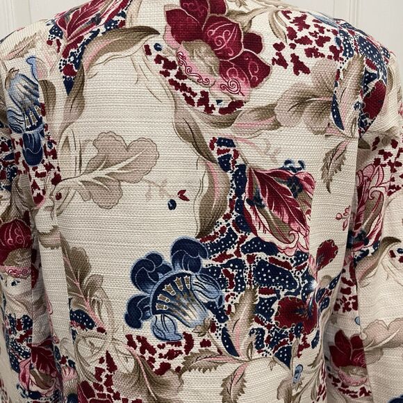 Coldwater Creek Beige Floral Lined Button Front Jacket Blazer Women's Small - Picture 4 of 6